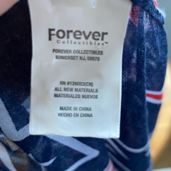 New England Patriots Infinity Scarf Football  Sheer Red Blue Pats Logo EUC NFL - Picture 14 of 14